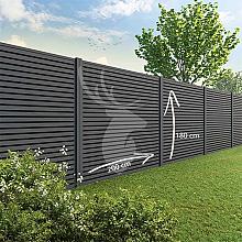 Tuinscherm Velufence Triple Graphite Black 200x180